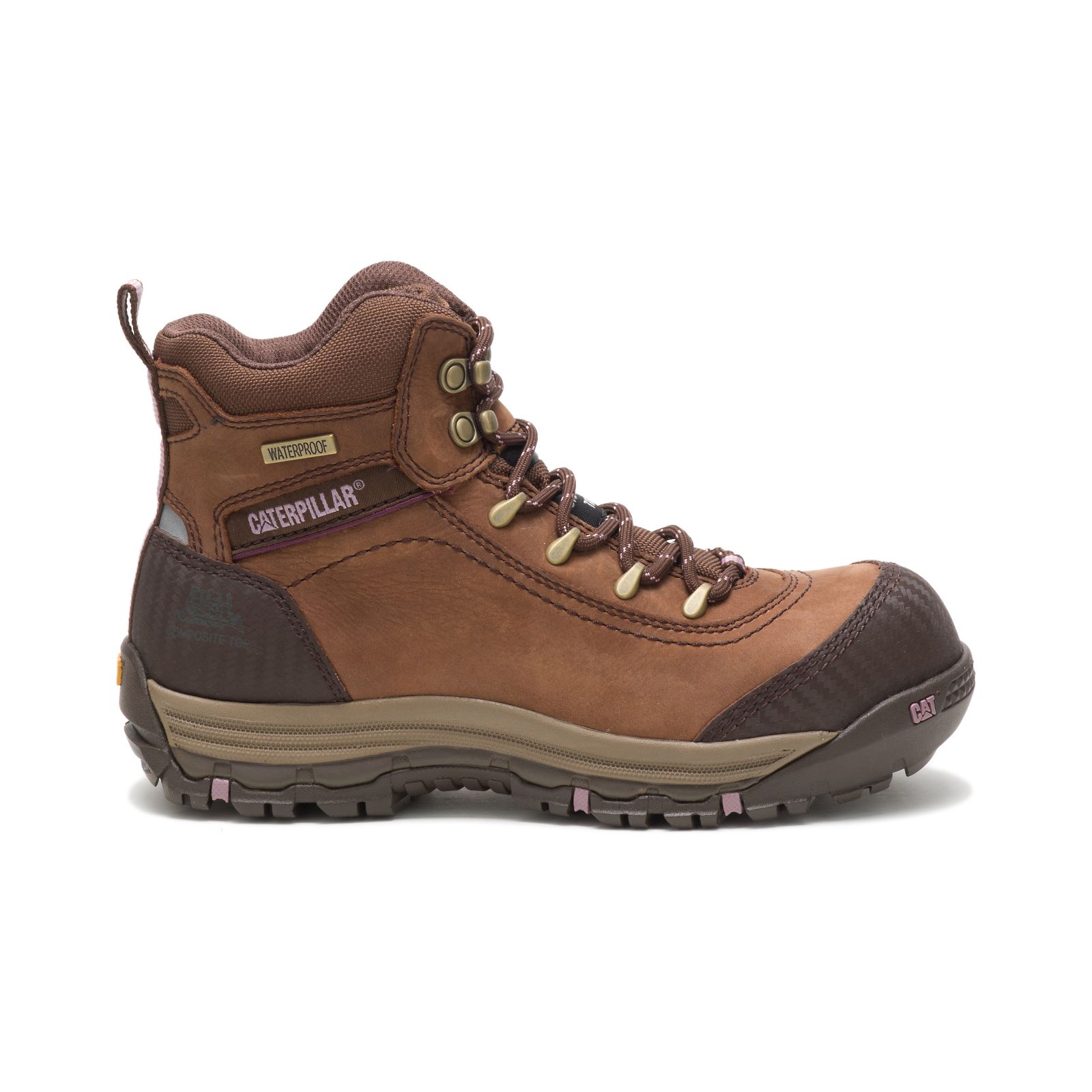 Women's Caterpillar Ally Waterproof Composite Toe Work Boots Brown Ireland SJBI63940